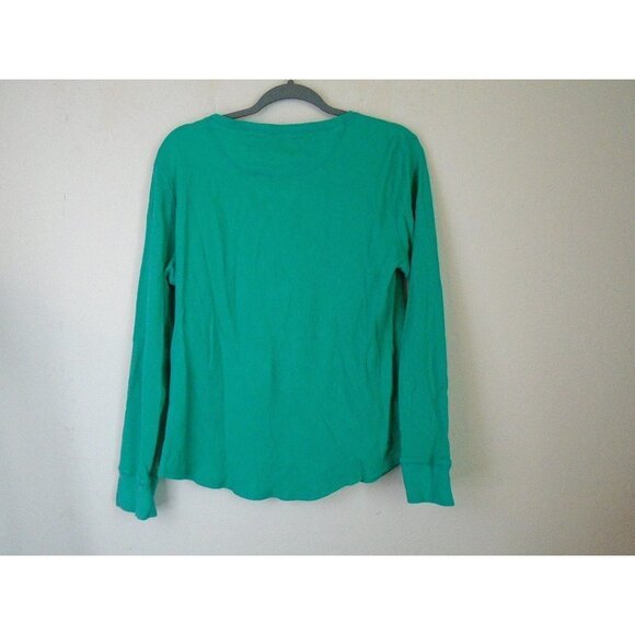 American Living Green XL Waffle Button Henley Shirt Women - Picture 8 of 10